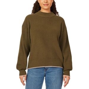 Scotch & Soda Khaki Olive Green Round Mockneck Sweater